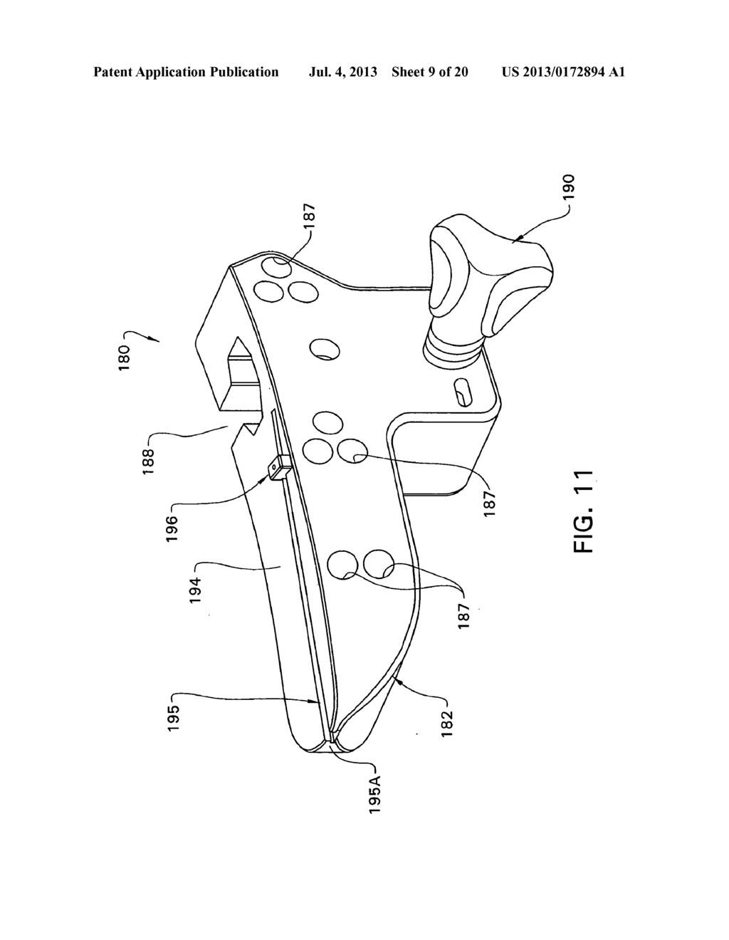 SURGICAL SAGITTAL SAW CAPABLE OF ACTUATING A BLADE ASSEMBLY THAT INCLUDES     A STATIC BAR AND A DRIVE ROD - diagram, schematic, and image 10