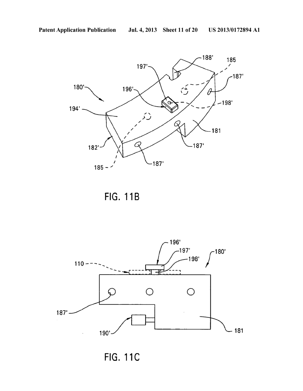 SURGICAL SAGITTAL SAW CAPABLE OF ACTUATING A BLADE ASSEMBLY THAT INCLUDES     A STATIC BAR AND A DRIVE ROD - diagram, schematic, and image 12