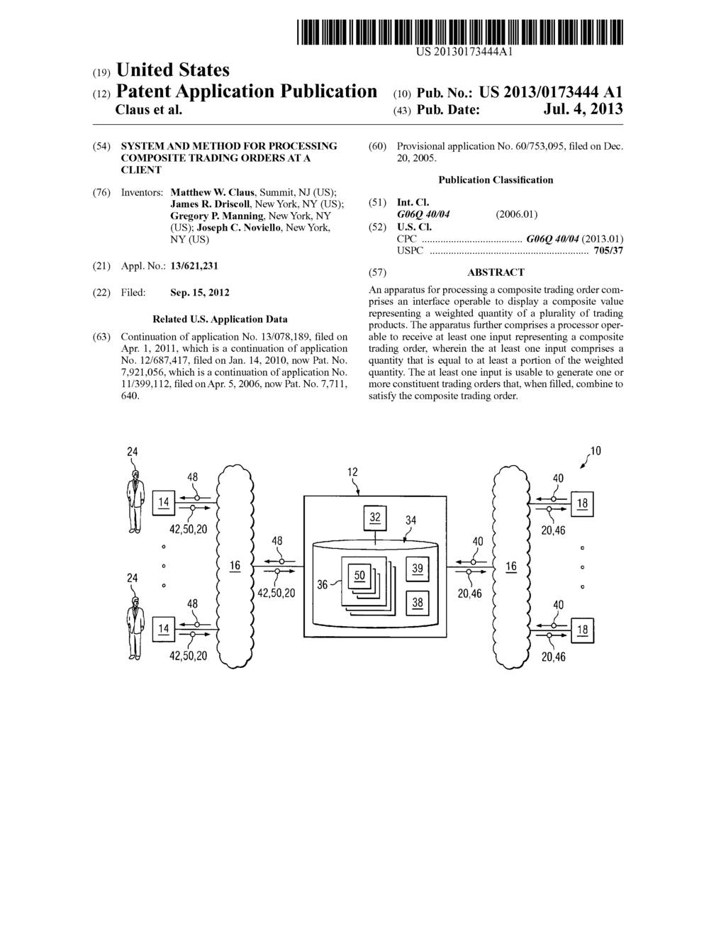 SYSTEM AND METHOD FOR PROCESSING COMPOSITE TRADING ORDERS AT A CLIENT - diagram, schematic, and image 01