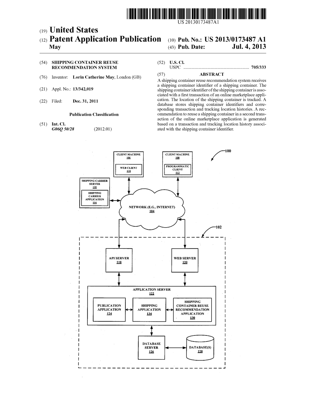 SHIPPING CONTAINER REUSE RECOMMENDATION SYSTEM - diagram, schematic, and image 01