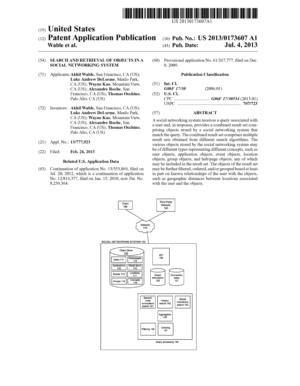 SEARCH AND RETRIEVAL OF OBJECTS IN A SOCIAL NETWORKING SYSTEM - diagram, schematic, and image 01