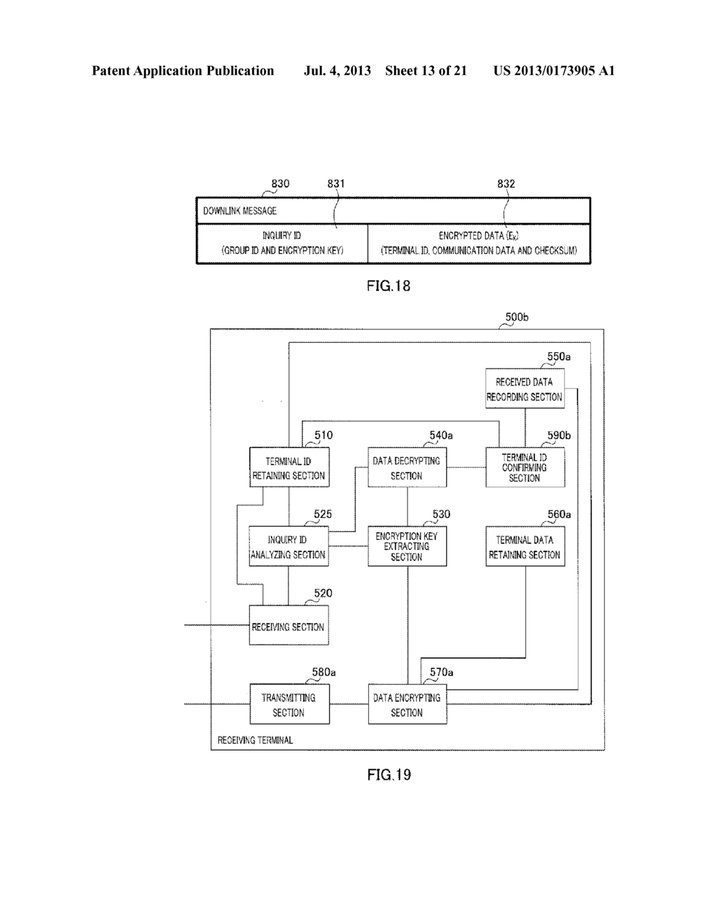 TRANSMITTING TERMINAL, RECEIVING TERMINAL, ID NUMBERING DEVICE, AND KEY     TRANSMISSION METHOD - diagram, schematic, and image 14