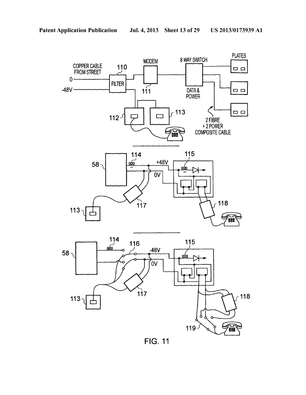 Modular Combined Optical Data Network and Independent DC Power     Distribution System - diagram, schematic, and image 14