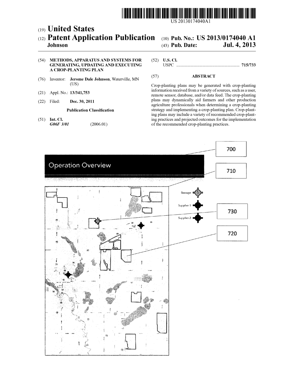 METHODS, APPARATUS AND SYSTEMS FOR GENERATING, UPDATING AND EXECUTING A     CROP-PLANTING PLAN - diagram, schematic, and image 01