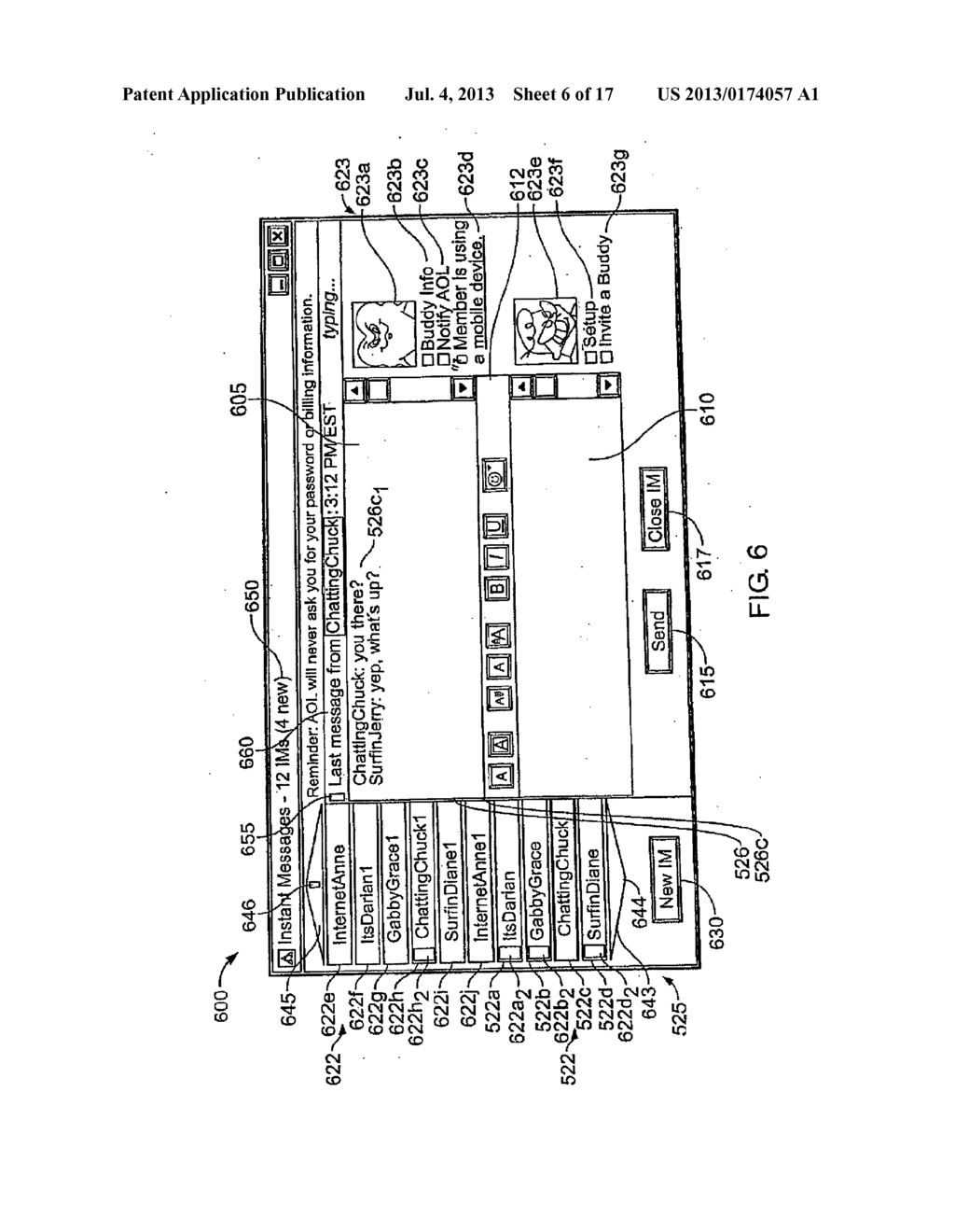 Instant Messaging Interface Having a Tear-Off Element - diagram, schematic, and image 07