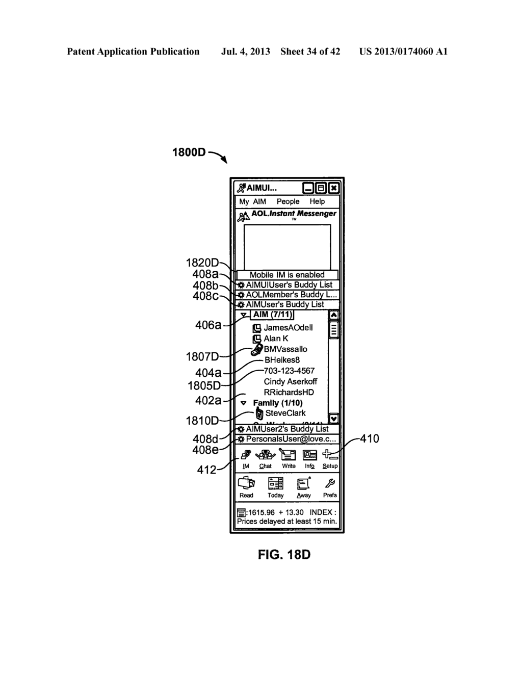 ENHANCED BUDDY LIST USING MOBILE DEVICE IDENTIFIERS - diagram, schematic, and image 35