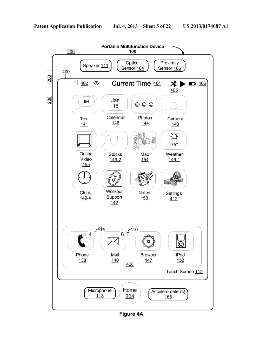 Device, Method, and Graphical User Interface for Navigation of Information     in a Map-Based Interface - diagram, schematic, and image 06