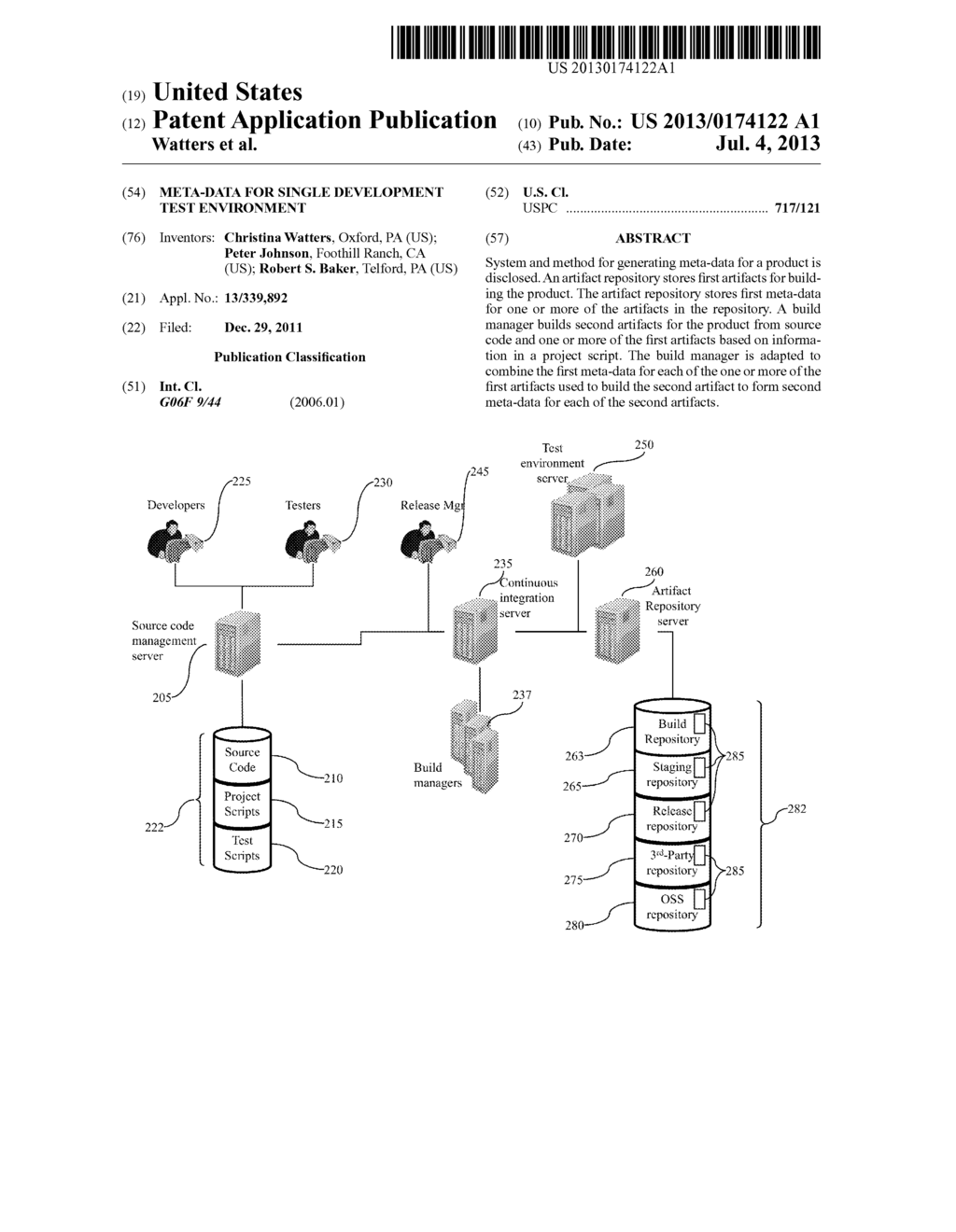 META-DATA FOR SINGLE DEVELOPMENT TEST ENVIRONMENT - diagram, schematic, and image 01