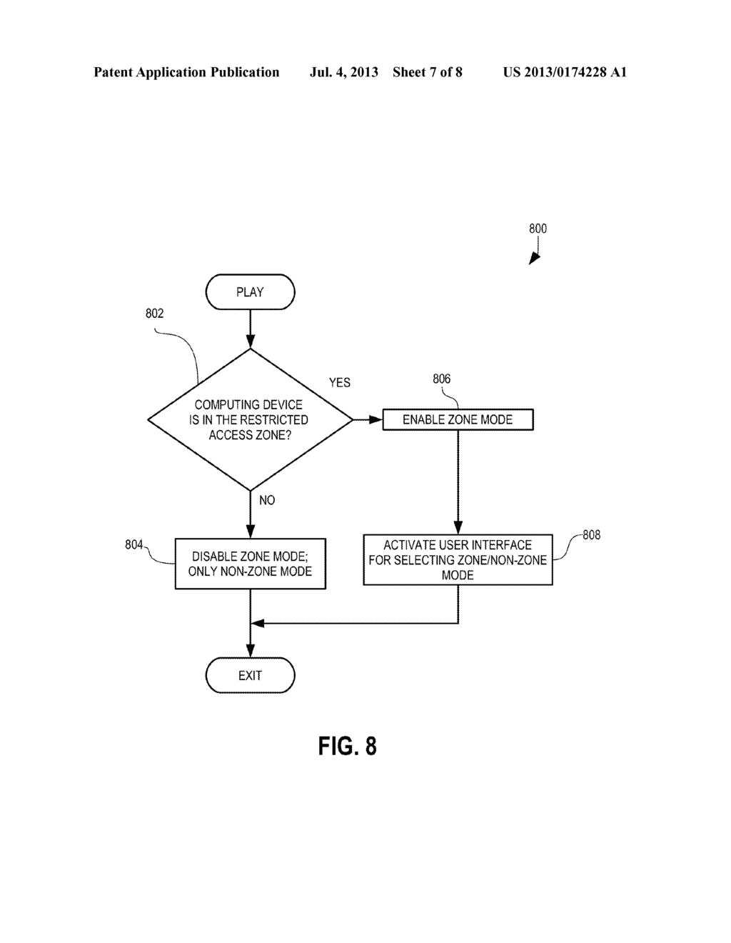 METHOD AND SYSTEM FOR IMPLEMENTING ZONE-RESTRICTED BEHAVIOR OF A COMPUTING     DEVICE - diagram, schematic, and image 08