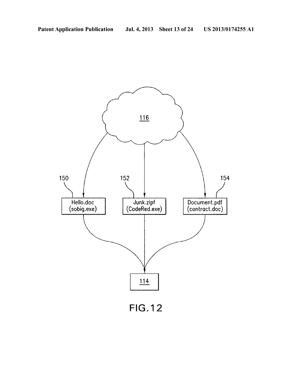 APPARATUS METHOD AND MEDIUM FOR TRACING THE ORIGIN  OF NETWORK     TRANSMISSIONS USING N-GRAM DISTRIBUTION OF  DATA - diagram, schematic, and image 14