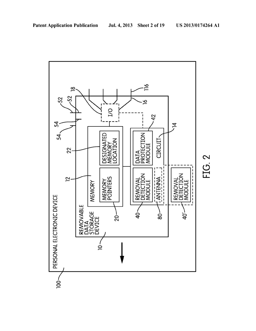 SYSTEM AND METHOD FOR PROTECTING DATA STORED ON A REMOVABLE DATA STORAGE     DEVICE - diagram, schematic, and image 03