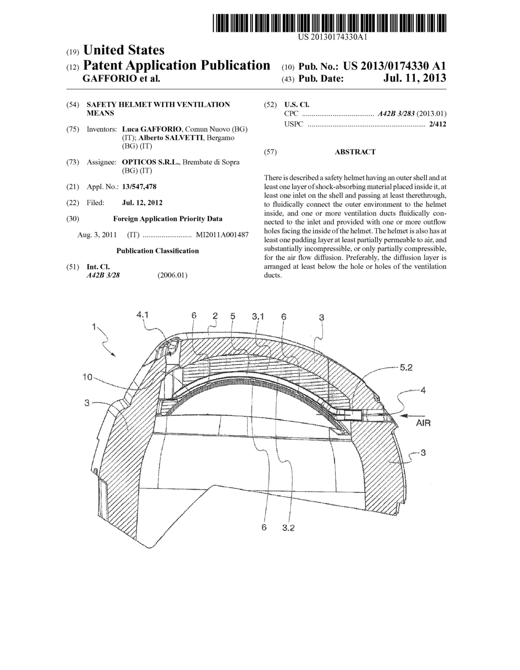 SAFETY HELMET WITH VENTILATION MEANS - diagram, schematic, and image 01