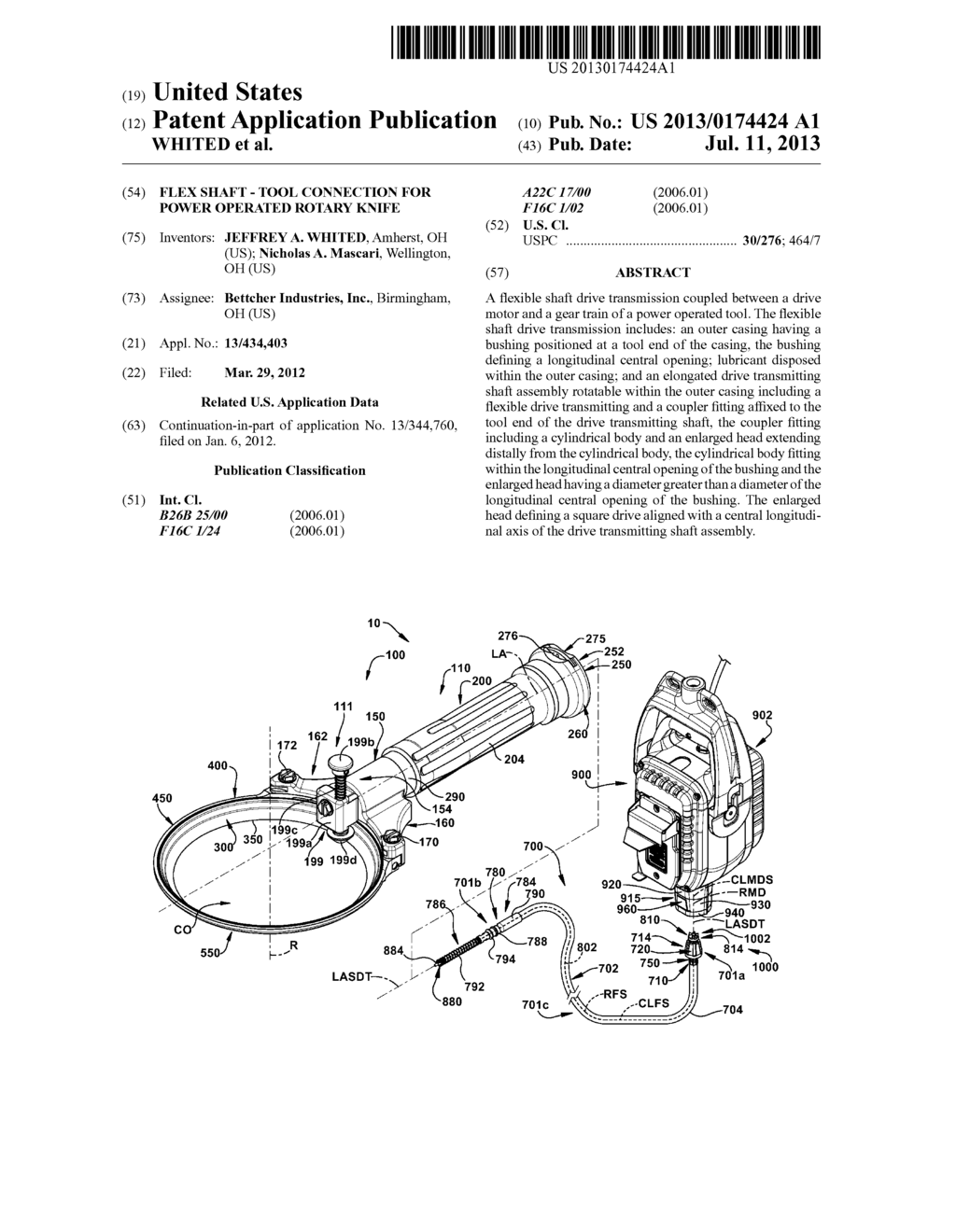 FLEX SHAFT - TOOL CONNECTION FOR POWER OPERATED ROTARY KNIFE - diagram, schematic, and image 01