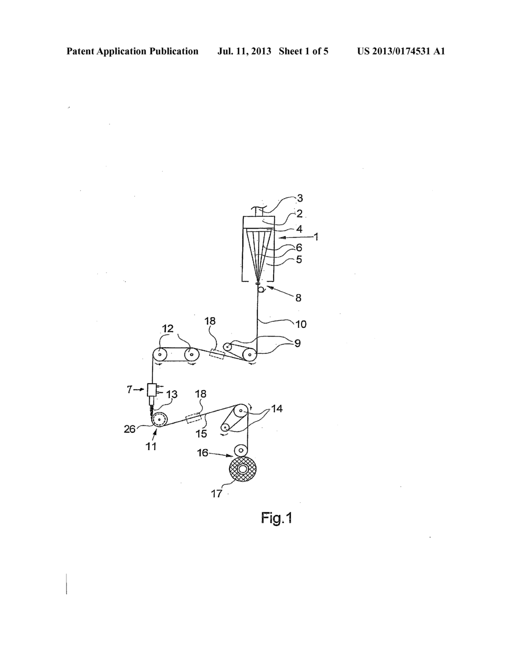 METHOD AND APPARATUS FOR SPINNING AND CRIMPING A SYNTHETIC MULTIFILAMENT     YARN - diagram, schematic, and image 02