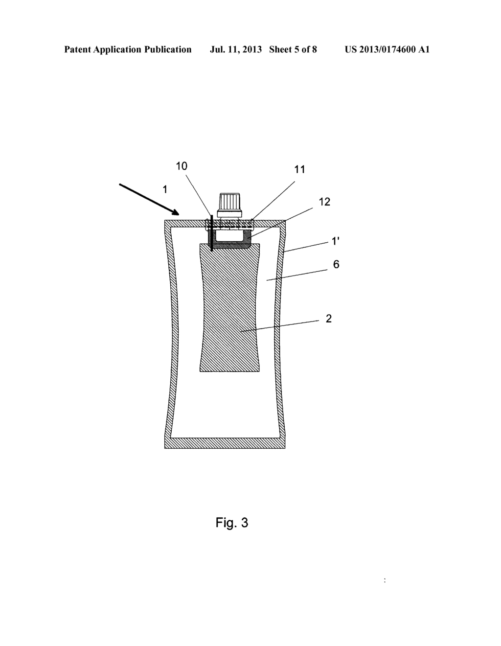 FLEXIBLE CONTAINER HAVING A BUILT-IN AUTO-HEATING OR AUTO-REFRIGERATING     ELEMENT - diagram, schematic, and image 06