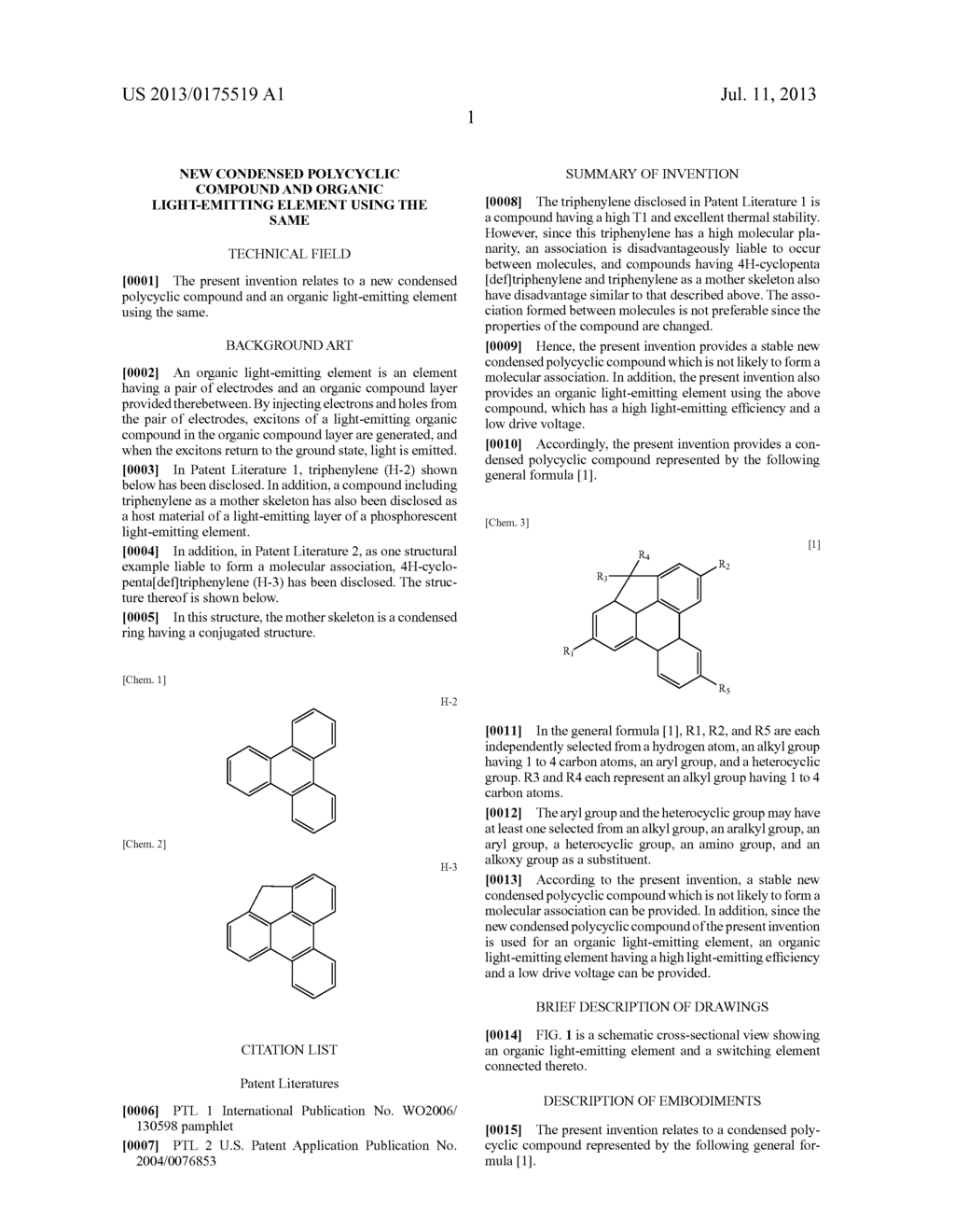 NEW CONDENSED POLYCYCLIC COMPOUND AND ORGANIC LIGHT-EMITTING ELEMENT USING     THE SAME - diagram, schematic, and image 03