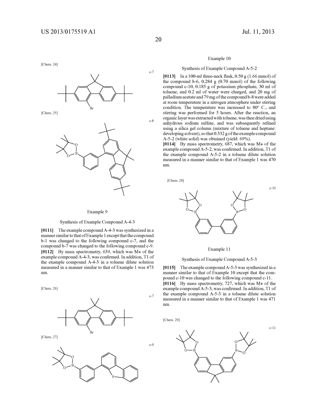 NEW CONDENSED POLYCYCLIC COMPOUND AND ORGANIC LIGHT-EMITTING ELEMENT USING     THE SAME - diagram, schematic, and image 22