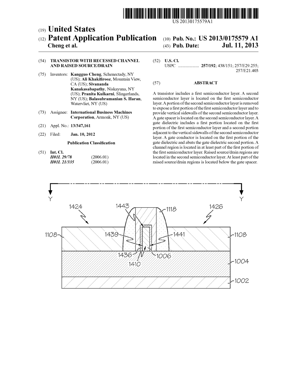 TRANSISTOR WITH RECESSED CHANNEL AND RAISED SOURCE/DRAIN - diagram, schematic, and image 01