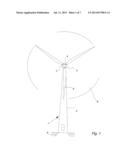 METHOD FOR MOVING A WIND TURBINE COMPONENT, SUCH AS A WIND TURBINE HUB,     FROM A TRANSPORTATION POSITION TO A WIND TURBINE ASSEMBLY POSITION IN OR     ON THE NACELLE, THE MAIN SHAFT OR THE HUB, A HANDLING UNIT, A WIND     TURBINE HUB AND USE HEREOF diagram and image