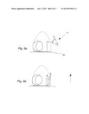 METHOD FOR MOVING A WIND TURBINE COMPONENT, SUCH AS A WIND TURBINE HUB,     FROM A TRANSPORTATION POSITION TO A WIND TURBINE ASSEMBLY POSITION IN OR     ON THE NACELLE, THE MAIN SHAFT OR THE HUB, A HANDLING UNIT, A WIND     TURBINE HUB AND USE HEREOF diagram and image