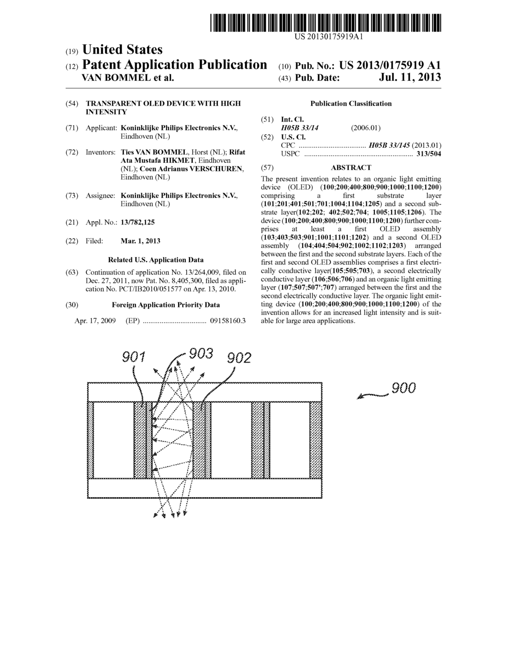 Transparent OLED device with high intensity - diagram, schematic, and image 01