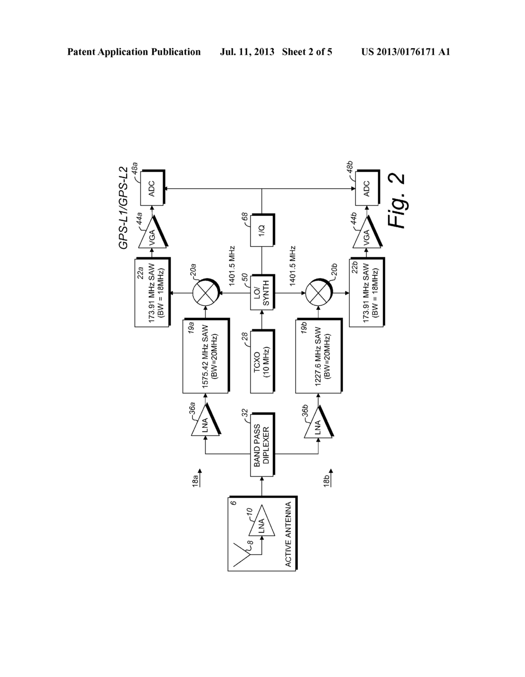 GNSS SUPERBAND ASIC AND METHOD WITH SIMULTANEOUS MULTI-FREQUENCY DOWN     CONVERSION - diagram, schematic, and image 03