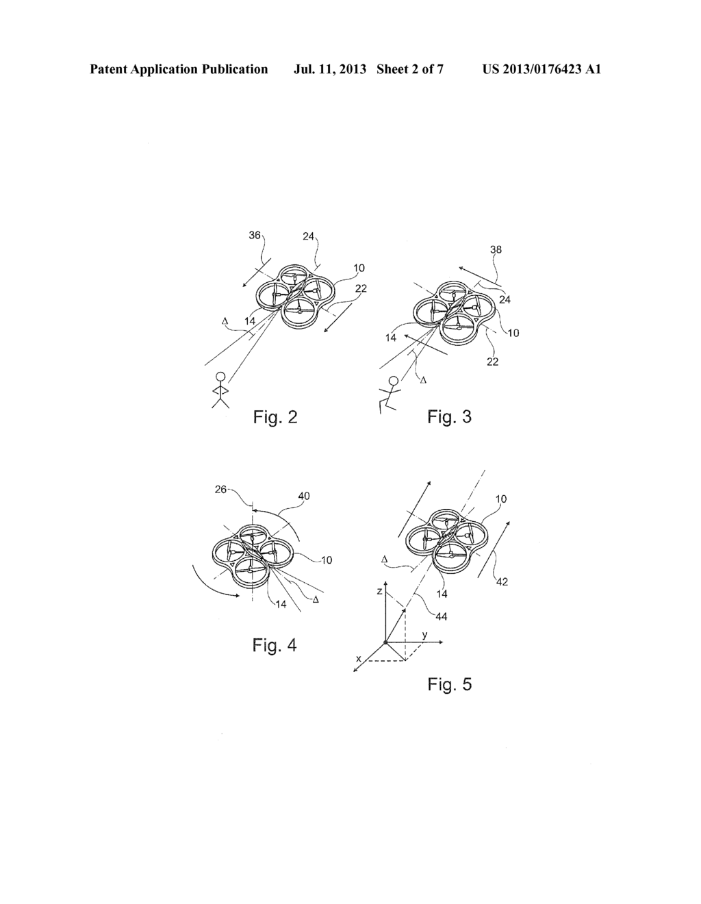 METHOD FOR PILOTING A ROTARY WING DRONE FOR TAKING AN EXPOSURE THROUGH AN     ONBOARD CAMERA WITH MINIMIZATION OF THE DISTURBING MOVEMENTS - diagram, schematic, and image 03