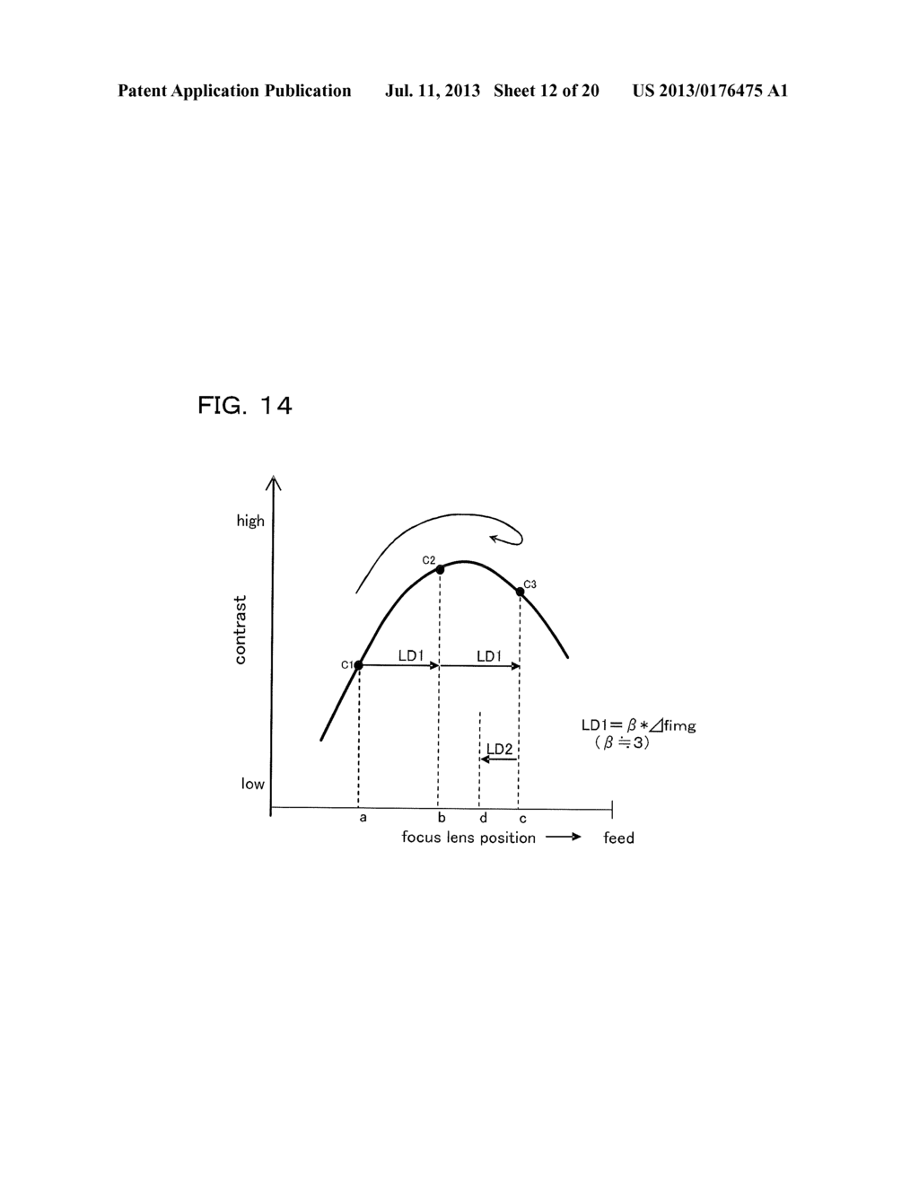 IMAGING DEVICE WITH CONTRAST AF, AND CONTROL METHOD FOR IMAGING DEVICE     WITH CONTRAST AF - diagram, schematic, and image 13