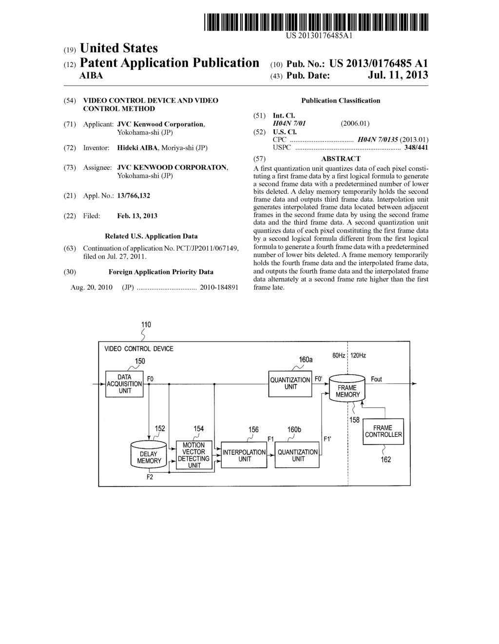 VIDEO CONTROL DEVICE AND VIDEO CONTROL METHOD - diagram, schematic, and image 01