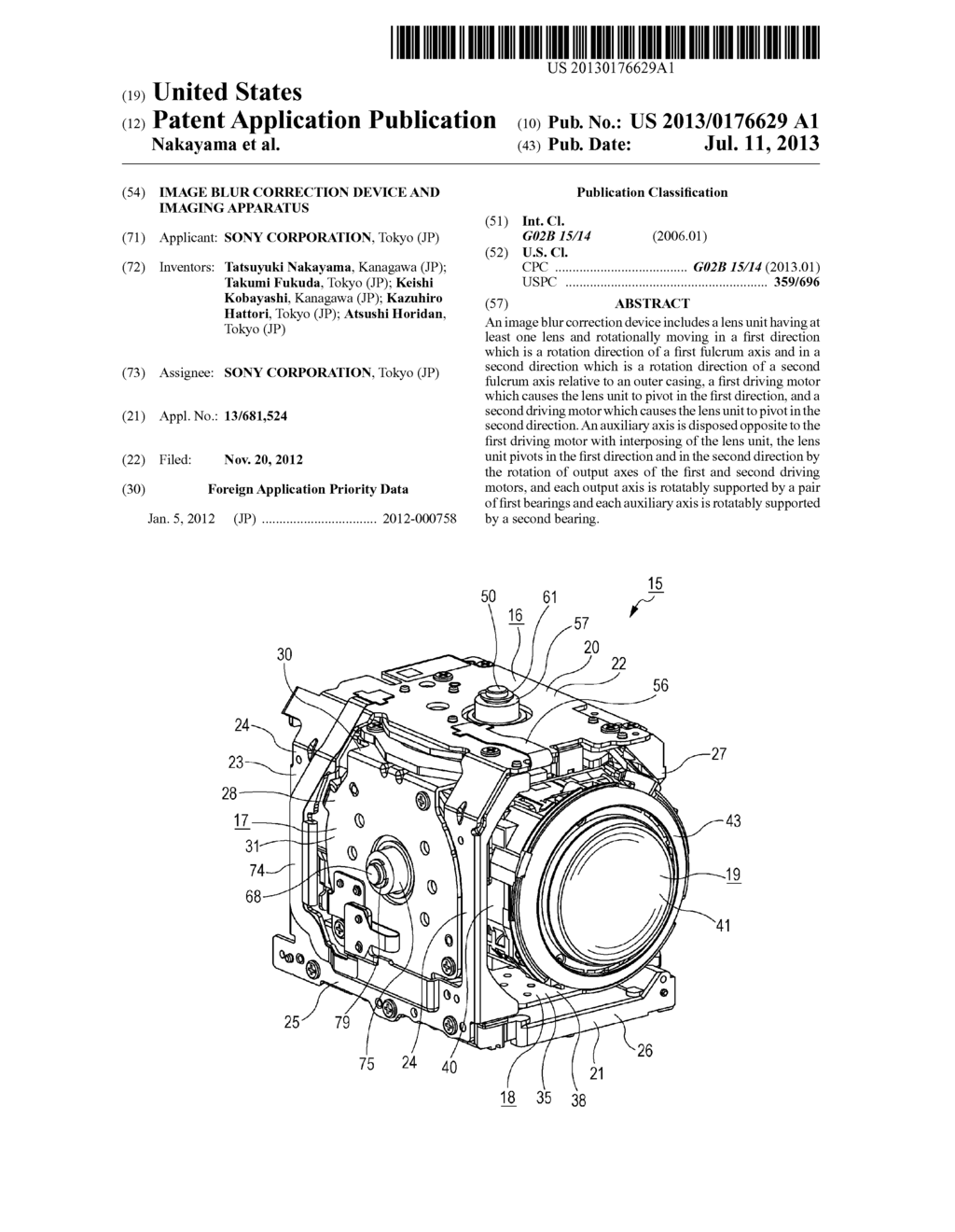 IMAGE BLUR CORRECTION DEVICE AND IMAGING APPARATUS - diagram, schematic, and image 01