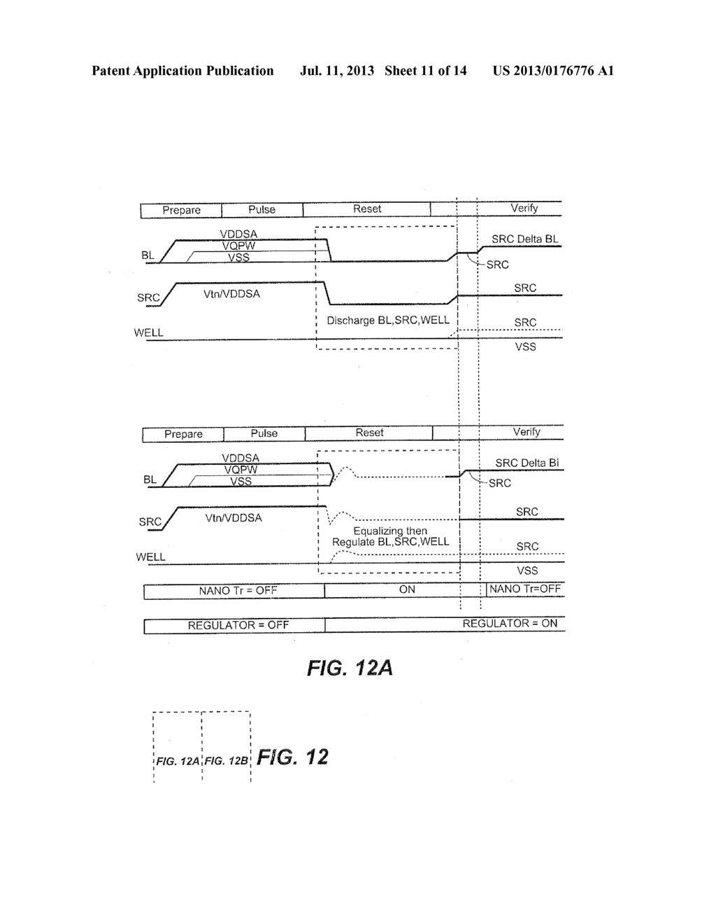 Charge Cycling By Equalizing and Regulating the Source, Well, and Bit Line     Levels During Write Operations for NAND Flash Memory: Program to Verify     Transition - diagram, schematic, and image 12