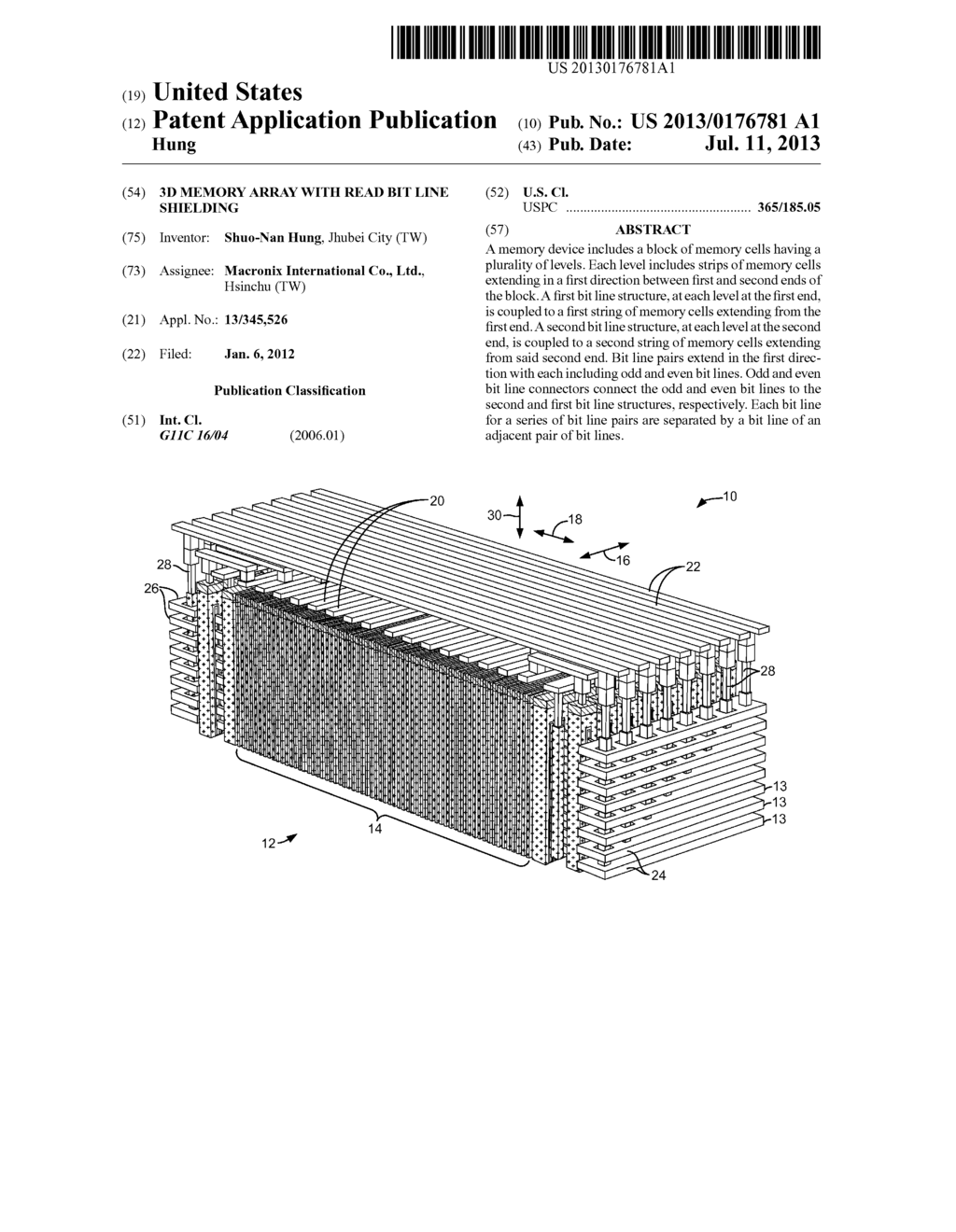 3D Memory Array with Read Bit Line Shielding - diagram, schematic, and image 01