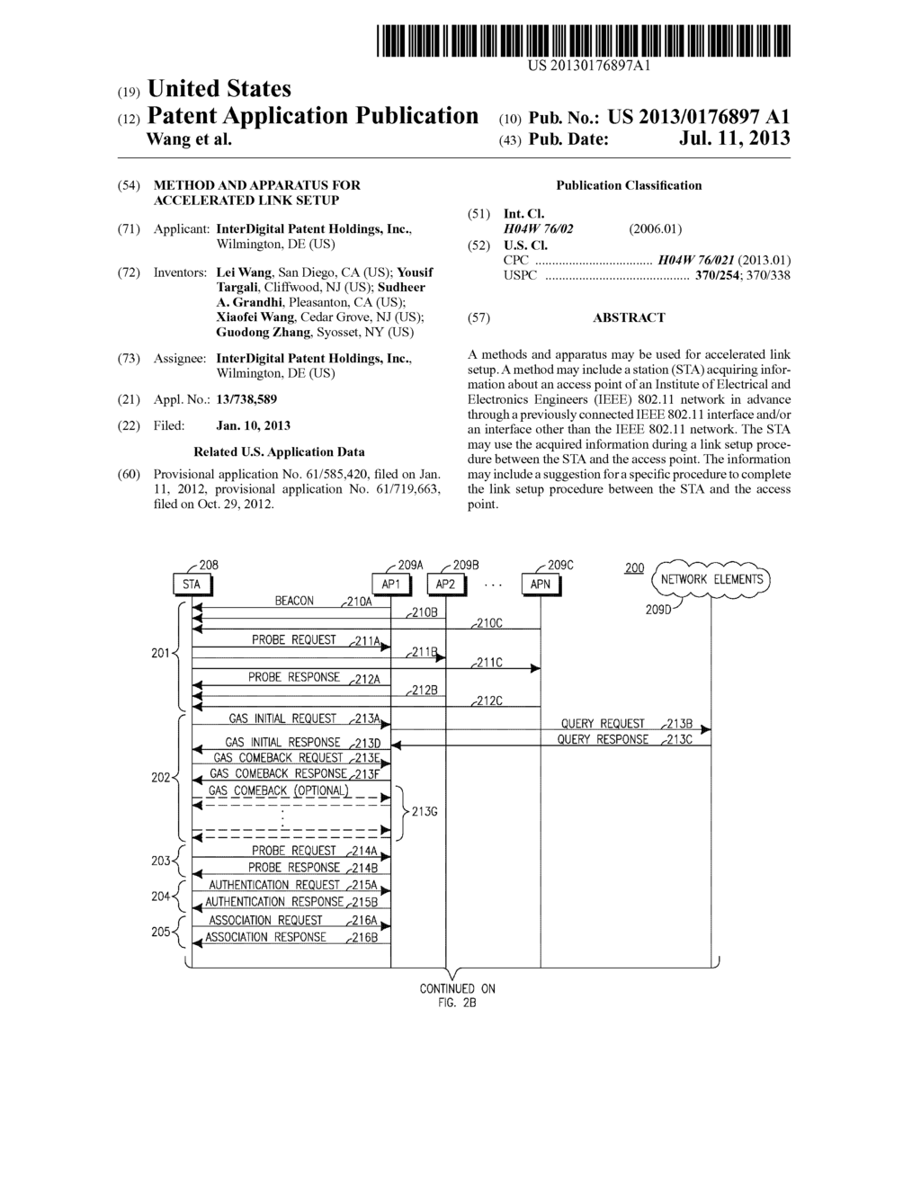 METHOD AND APPARATUS FOR ACCELERATED LINK SETUP - diagram, schematic, and image 01