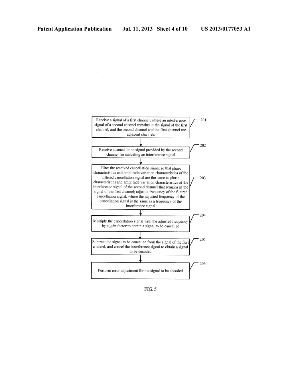 METHOD, MODEM, AND SYSTEM FOR CANCELING ADJACENT CHANNEL INTERFERENCE - diagram, schematic, and image 05