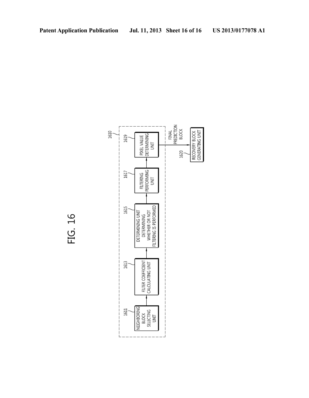 APPARATUS AND METHOD FOR ENCODING/DECODING VIDEO USING ADAPTIVE PREDICTION     BLOCK FILTERING - diagram, schematic, and image 17