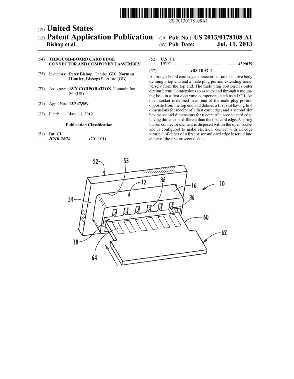 Through-Board Card Edge Connector and Component Assembly - diagram, schematic, and image 01