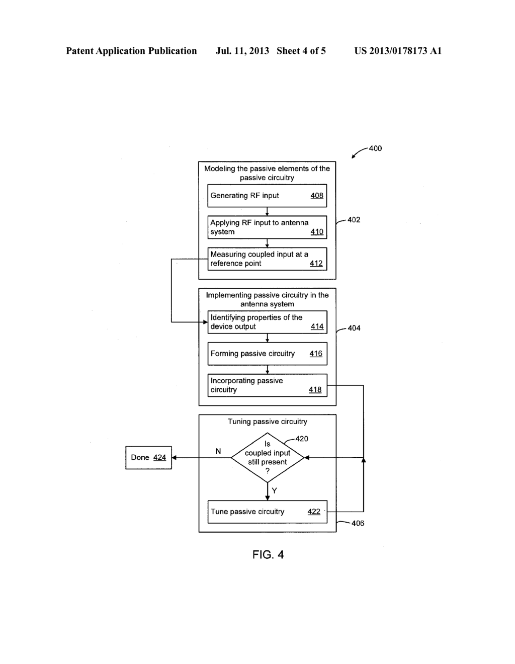 APPARATUS AND METHOD FOR MINIMIZING AMPLIFIER OSCILLATION IN AN ANTENNA     SYSTEM - diagram, schematic, and image 05