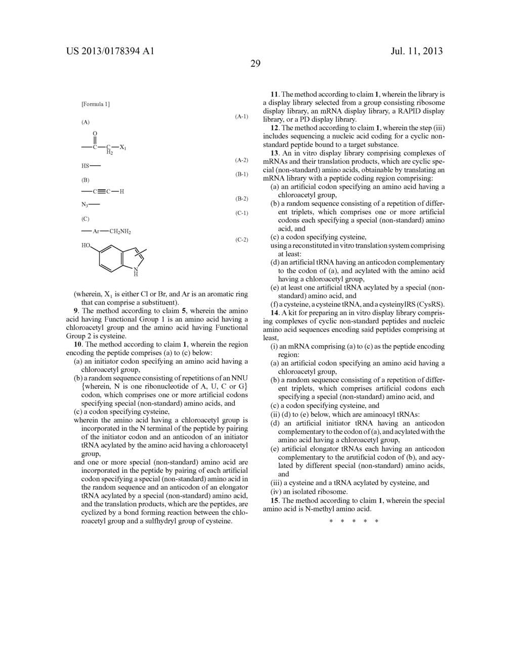 METHOD FOR CONSTRUCTING LIBRARIES OF NON-STANDARD PEPTIDE COMPOUNDS     COMPRISING N-METHYL AMINO ACIDS AND OTHER SPECIAL (NON-STANDARD) AMINO     ACIDS AND METHOD FOR SEARCHING AND IDENTIFYING ACTIVE SPECIES - diagram, schematic, and image 37