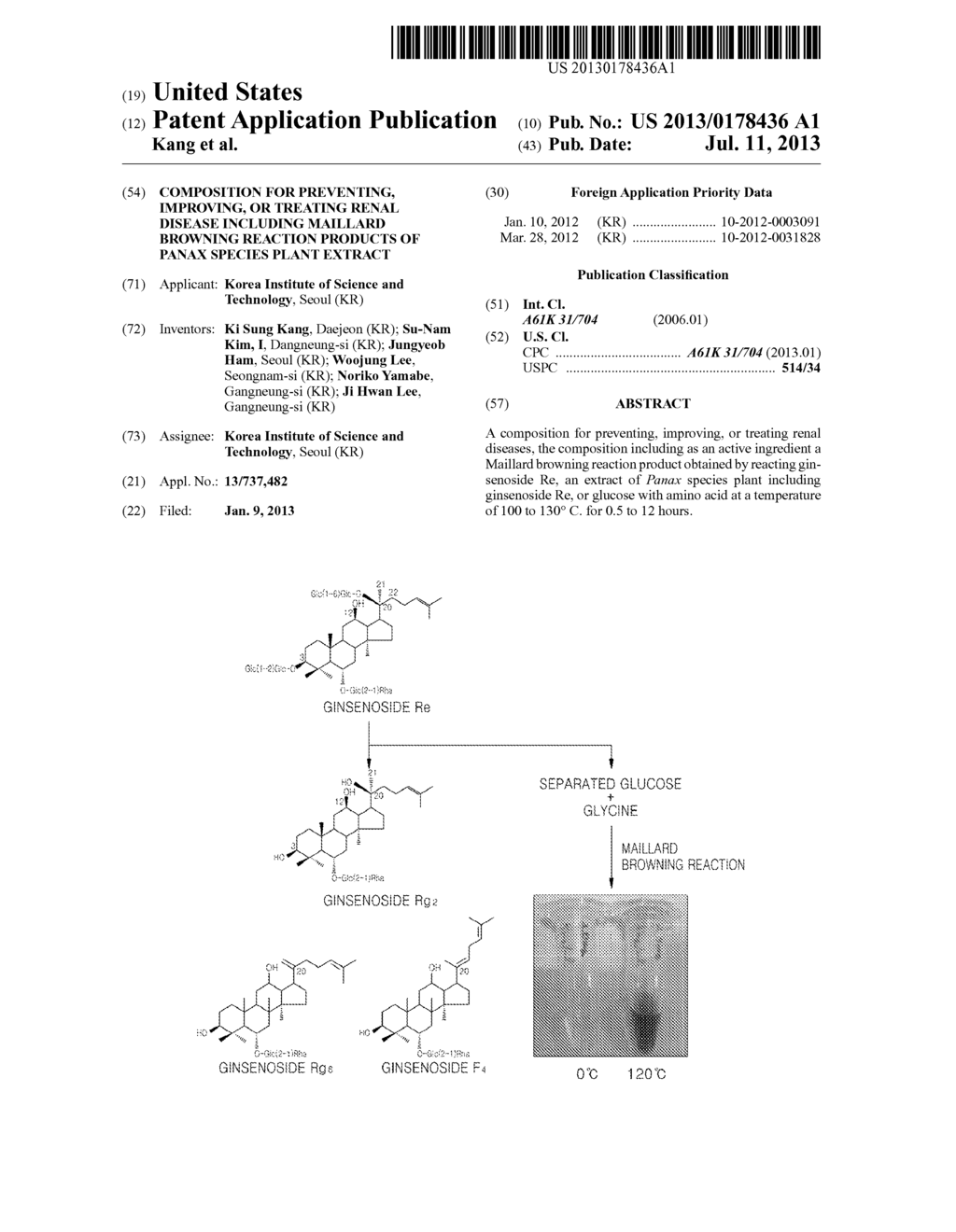 COMPOSITION FOR PREVENTING, IMPROVING, OR TREATING RENAL DISEASE INCLUDING     MAILLARD BROWNING REACTION PRODUCTS OF PANAX SPECIES PLANT EXTRACT - diagram, schematic, and image 01