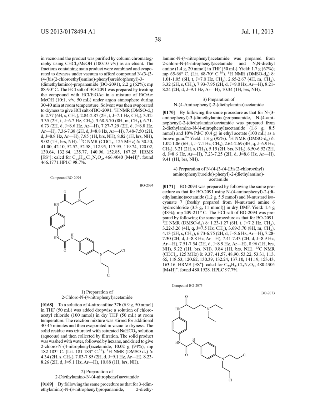 PHENYL N-MUSTARD LINKED TO DNA-AFFINIC MOLECULES OR WATER-SOLUBLE ARYL     RINGS, METHOD AND THEIR USE AS CANCER THERAPEUTIC AGENTS - diagram, schematic, and image 45