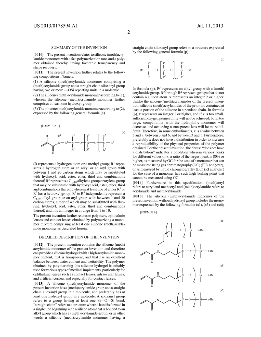 SILICONE (METH)ACRYLAMIDE MONOMER, POLYMER, OPHTHALMIC LENS, AND CONTACT     LENS - diagram, schematic, and image 04