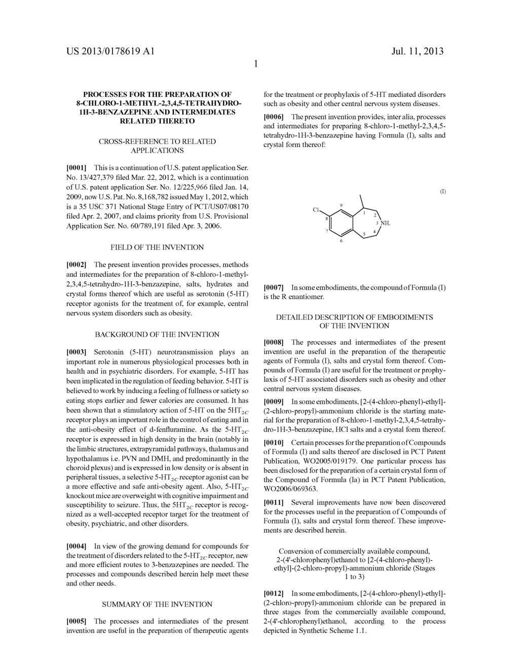 PROCESSES FOR THE PREPARATION OF     8-CHLORO-1-METHYL-2,3,4,5-TETRAHYDRO-1H-3-BENZAZEPINE AND INTERMEDIATES     RELATED THERETO - diagram, schematic, and image 02