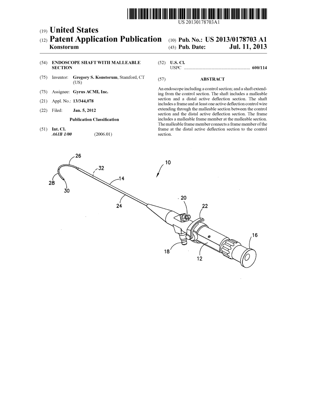 Endoscope Shaft With Malleable Section - diagram, schematic, and image 01