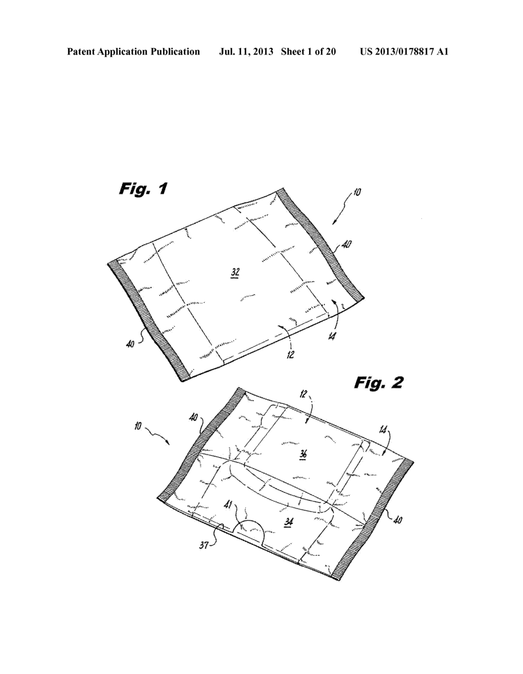 METHOD OF PACKAGING AN ABSORBENT ARTICLE AND ATTACHING THE ABSORBENT     ARTICLE TO AN UNDERGARMENT - diagram, schematic, and image 02