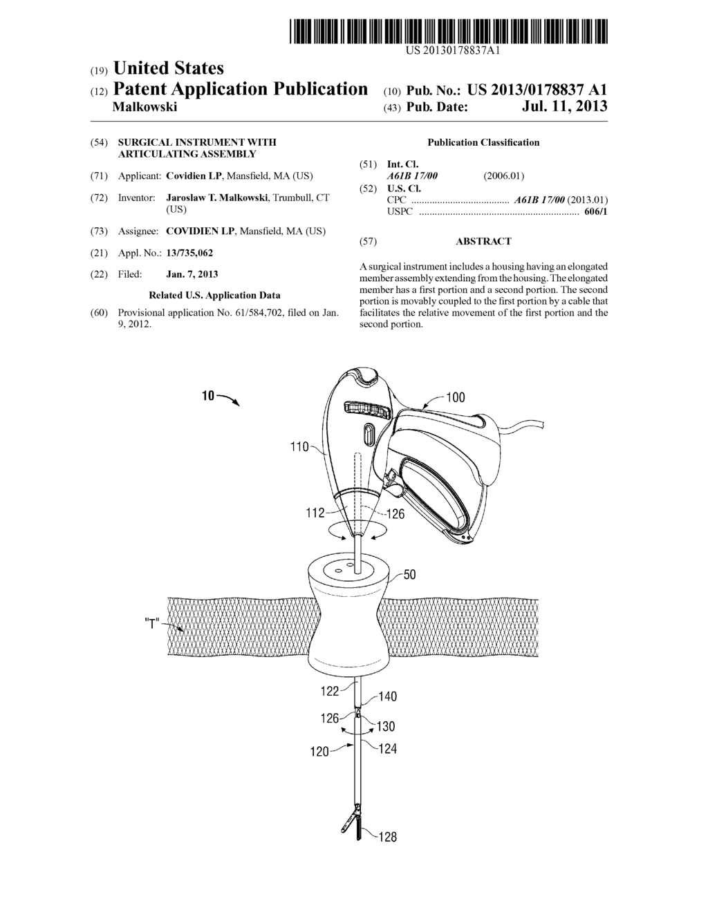 Surgical Instrument with Articulating Assembly - diagram, schematic, and image 01