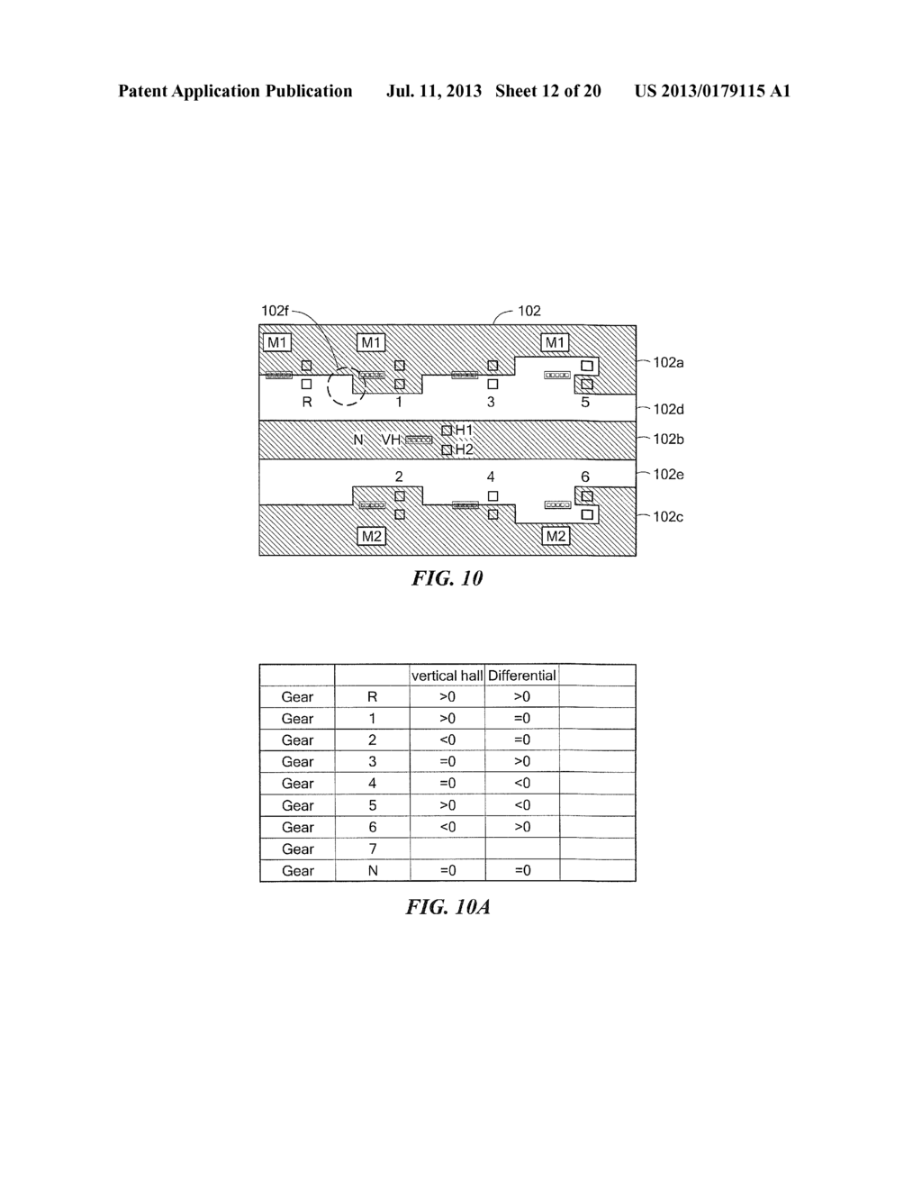 Systems and Methods That Use Magnetic Field Sensors to Identify Positions     of a Gear Shift Lever - diagram, schematic, and image 13