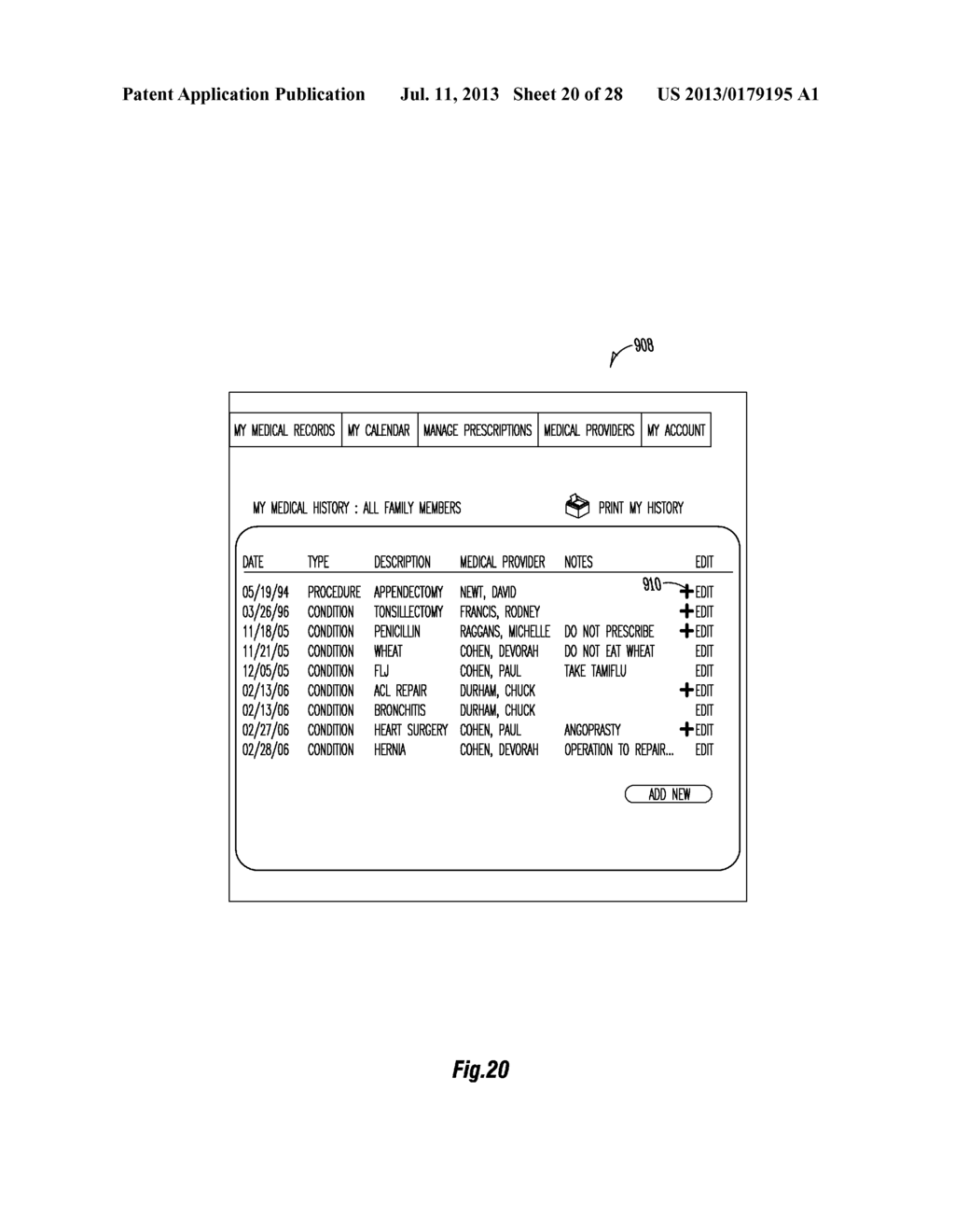 METHOD AND SYSTEM FOR MANAGING PERSONAL HEALTH RECORDS WITH TELEMEDICINE     AND HEALTH MONITORING DEVICE FEATURES - diagram, schematic, and image 21