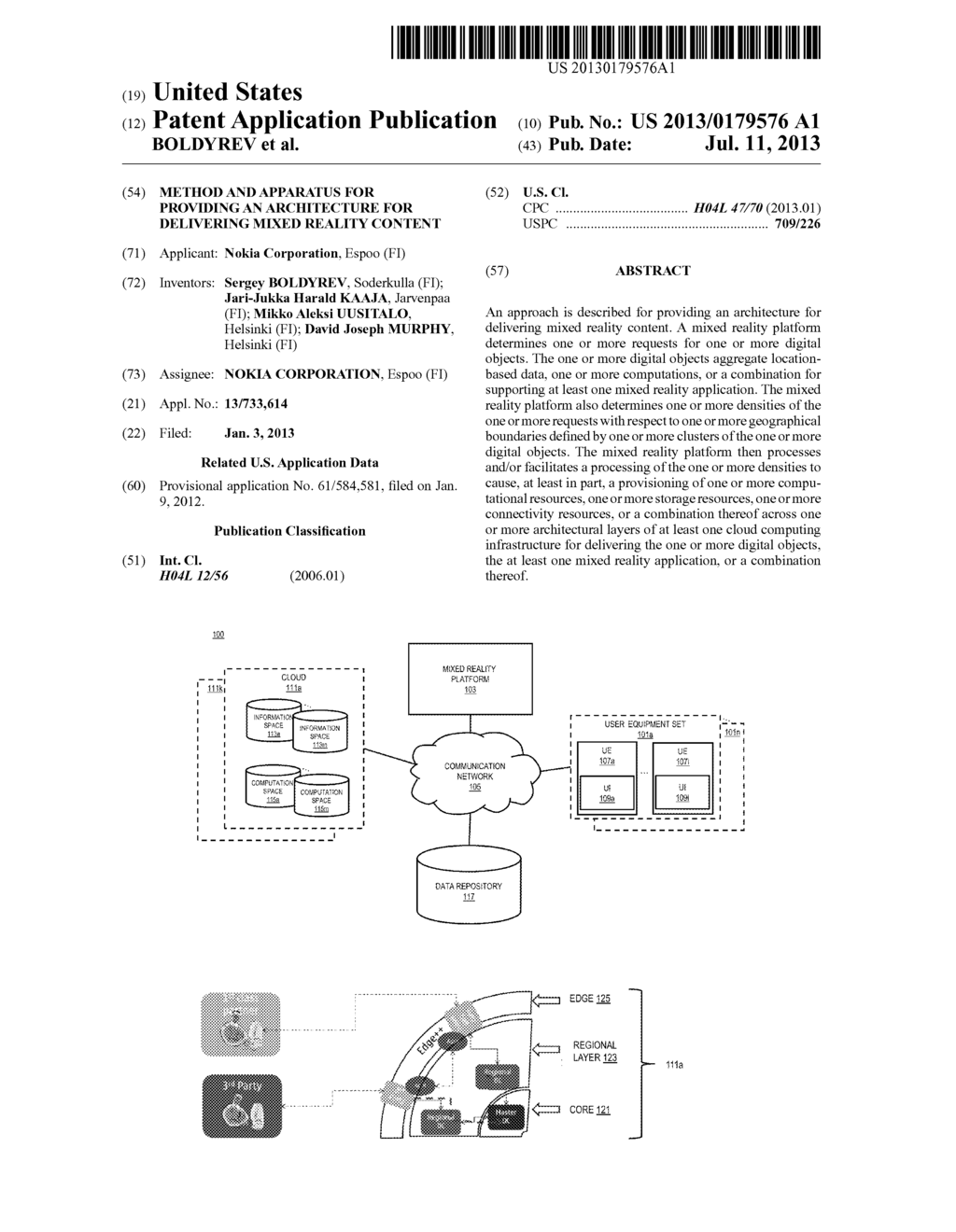 METHOD AND APPARATUS FOR PROVIDING AN ARCHITECTURE FOR DELIVERING MIXED     REALITY CONTENT - diagram, schematic, and image 01