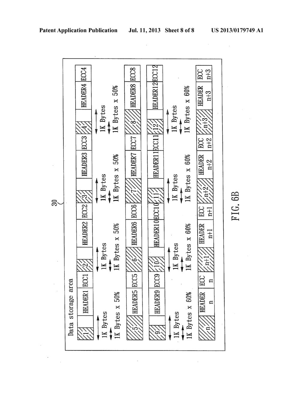 METHOD AND SYSTEM OF DYNAMIC DATA STORAGE FOR ERROR CORRECTION IN A MEMORY     DEVICE - diagram, schematic, and image 09