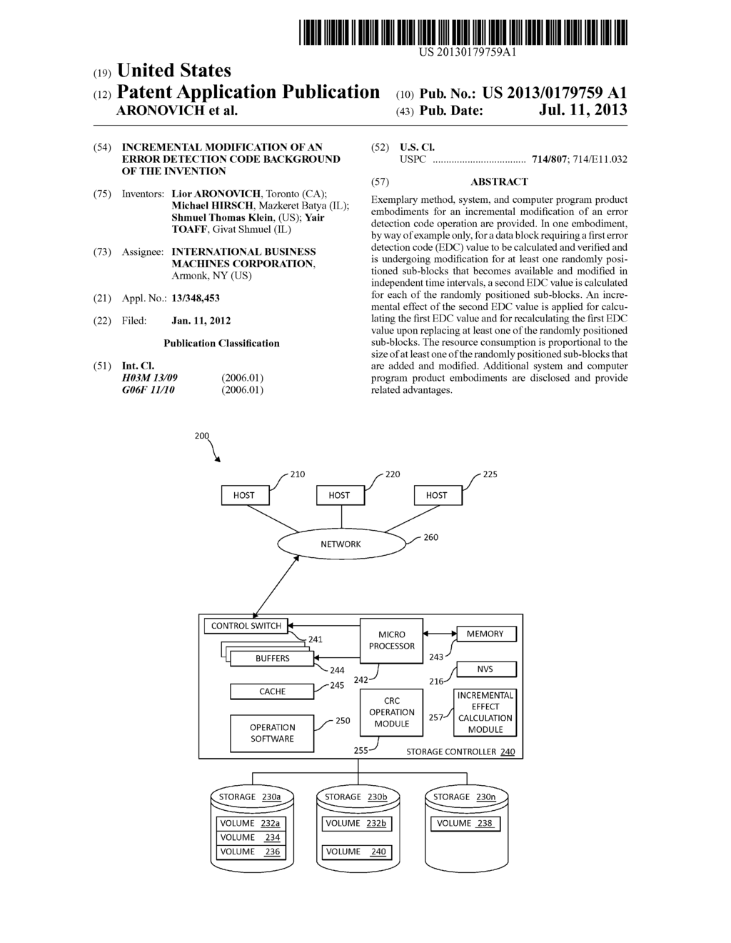 INCREMENTAL MODIFICATION OF AN ERROR DETECTION CODE BACKGROUND OF THE     INVENTION - diagram, schematic, and image 01